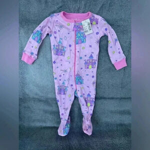 Pink Castles Footie Onesie NWT 0-3m